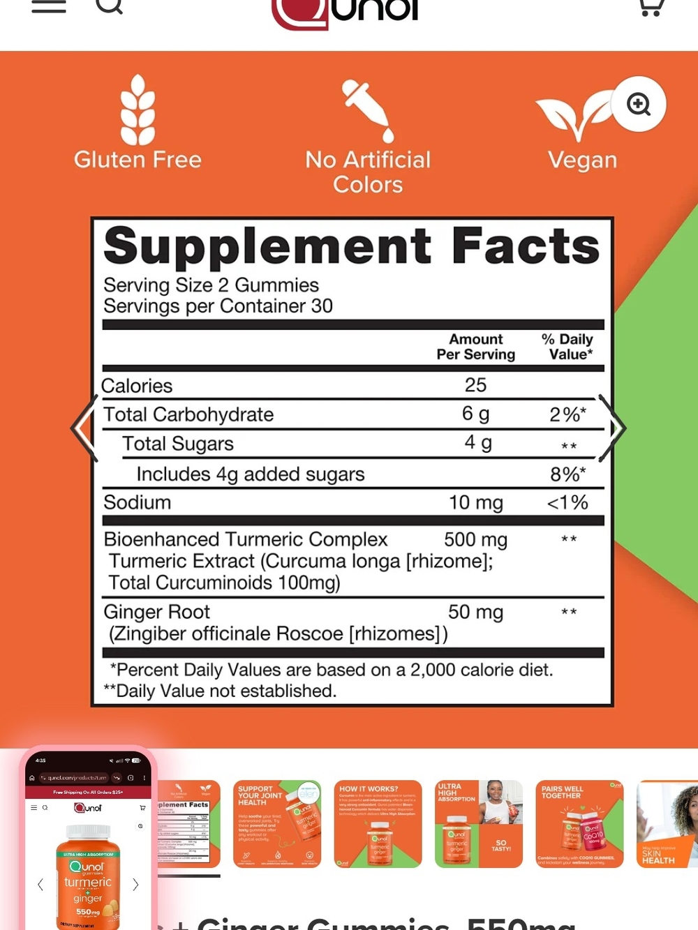 Turmeric + Ginger Gummies - Orange - Picture 5 of 5